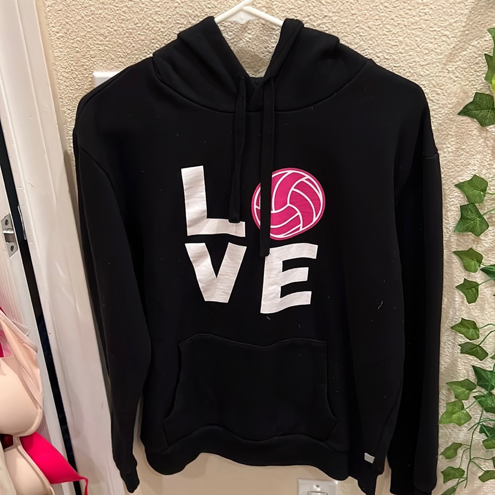 Black volleyball hoodie